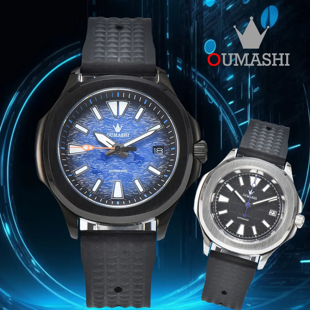OUMASHI Grenade Men's Watch 42mm NH35A Automatic Luxury Watch with Movement Sapphire Glass Stainless Steel Case Waterproof Watch