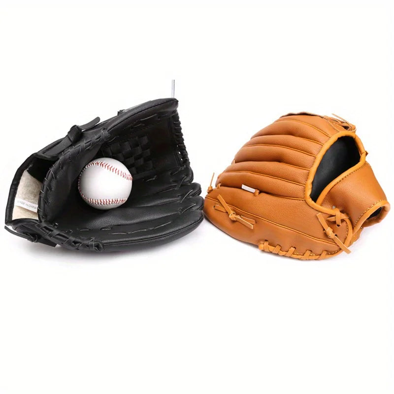 1pc Baseball&Softball Left Hand Gloves, 12.5in, Durable PU Leather, Gloves for Baseball Training and Games, Right Hand Throw