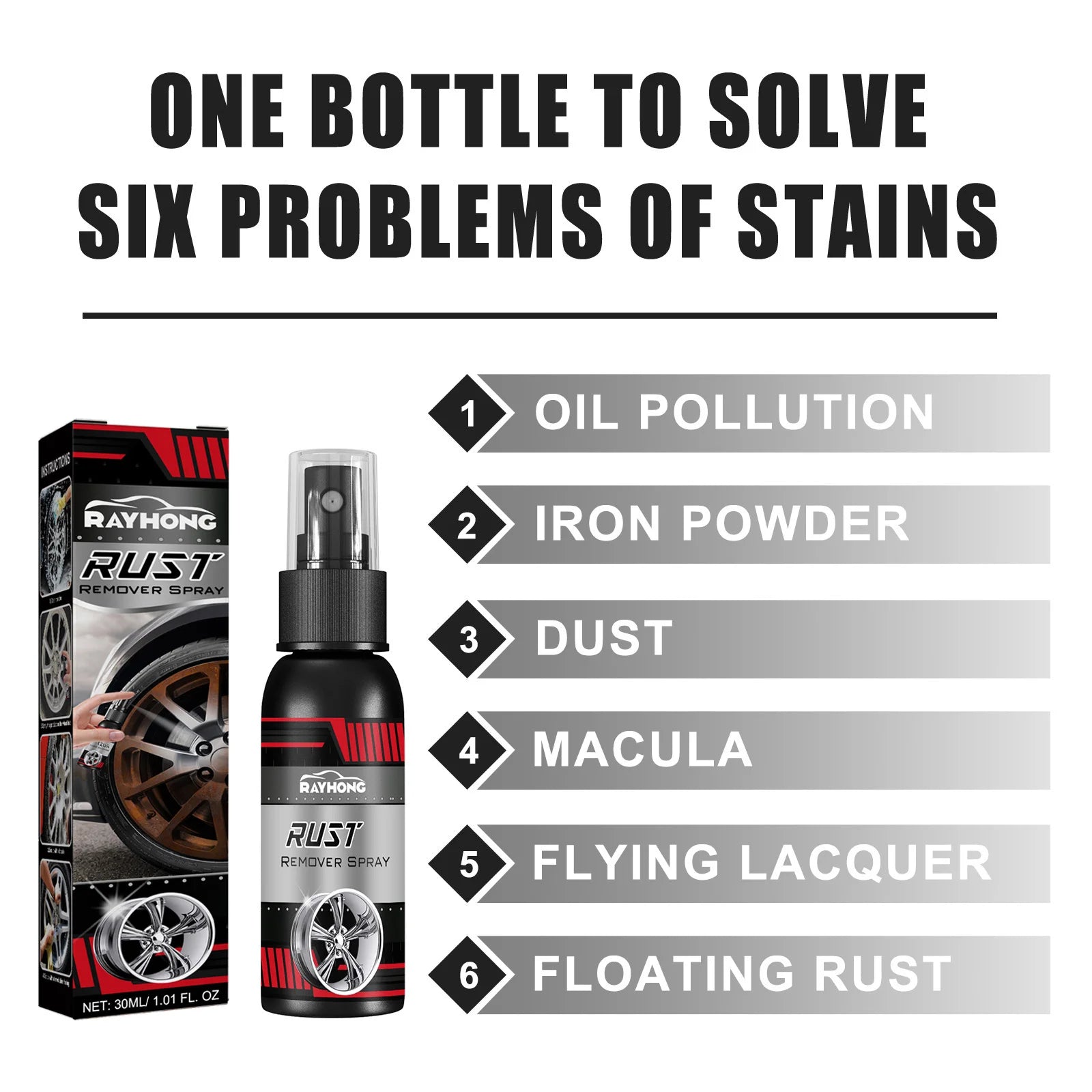 Deoxidizer Spray, Antirust Agent, Cleaning Chrome Plating Metallic Paint, Antioxidant Lubricant for Automobile Maintenance