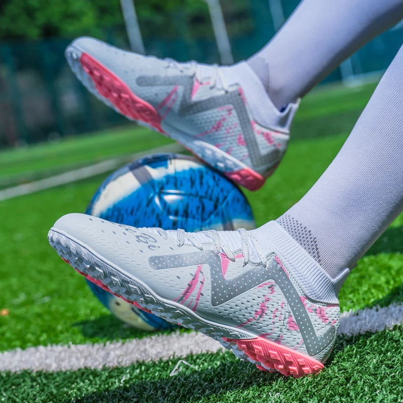 Men's Soccer Cleats Football Cleats for Mens Big Boys Mid-Top Spikes FG/TF Shoes for Youth Professional Training Turf Sneaker