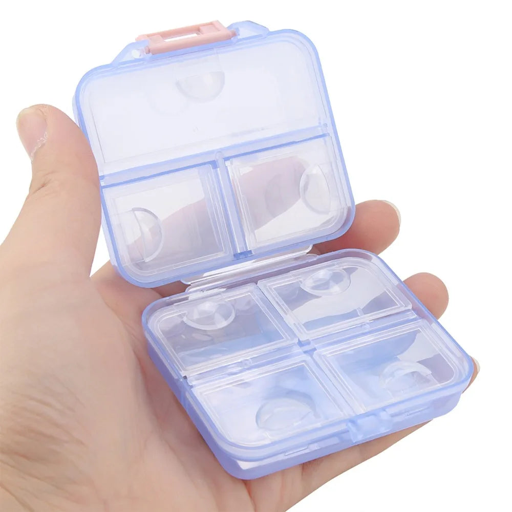 7 Grids Design Pill Box Organizer Subpackage Compartments Compact Medicine Tablet Box Sealing Cover Durable Weekly Pill Box