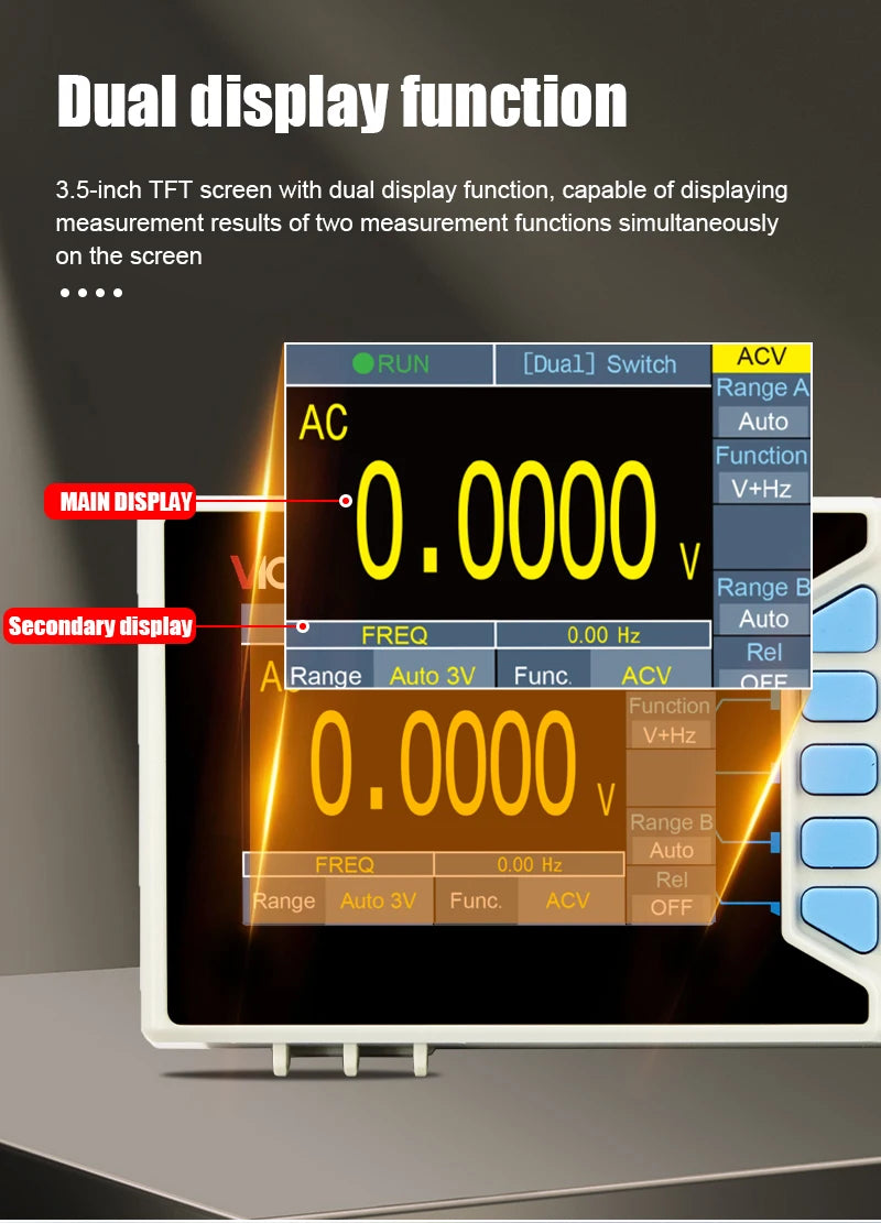 VICTMini Digital Multimeter 30000 Counts True RMS AC/DC 1000V Desktop Multimetro 300MHz Electrician Transistor Capacitance Test