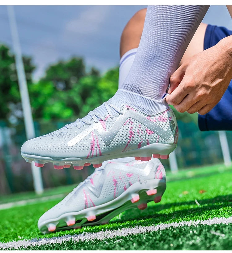 Men's Soccer Cleats Football Cleats for Mens Big Boys Mid-Top Spikes FG/TF Shoes for Youth Professional Training Turf Sneaker