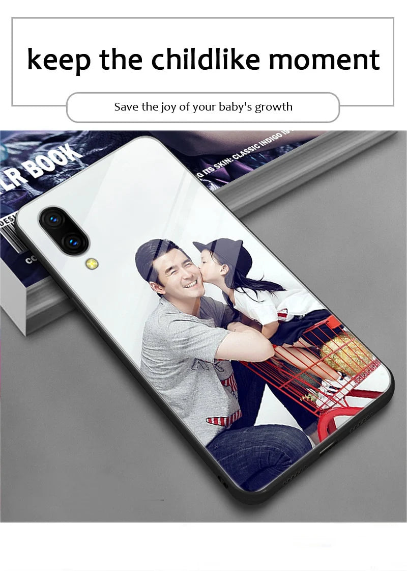 Custom Phone Cases For iPhone 16 16e 14 Pro Max 13 Mini 15 Plus Glass Silicone Cover Customized DIY Photo Personalized Pictures