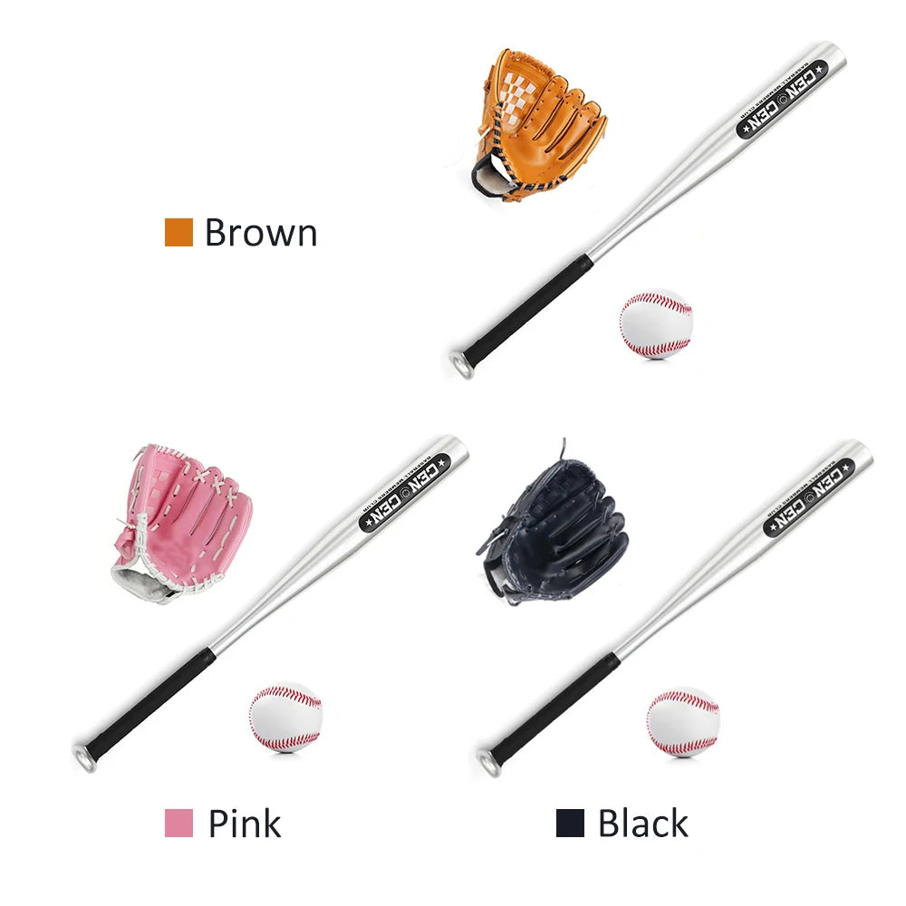 Baseball Balls Set Baseball Bat+Baseball+Baseball Gloves 25in Aluminum Alloy Baseball Bat 10.5in PVC Kids Baseball Glove Kit