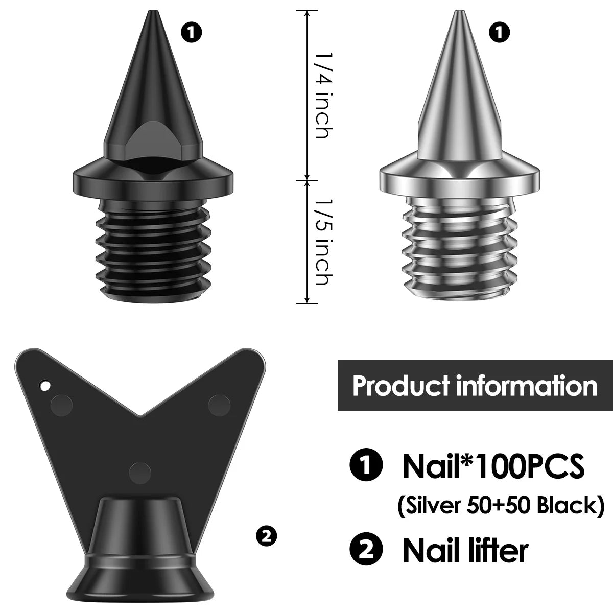 100Pcs Track Spikes Set Steel Wear Resistant Shoe Spikes Replacement Anti Slip Lightweight Sneakers Running Hiking Spikes