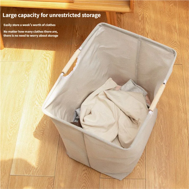 Large Laundry Hamper Clothes Hamper for Laundry Foldable Laundry Basket with Handle Cotton Fabric Storage Bin for Clothes Toys