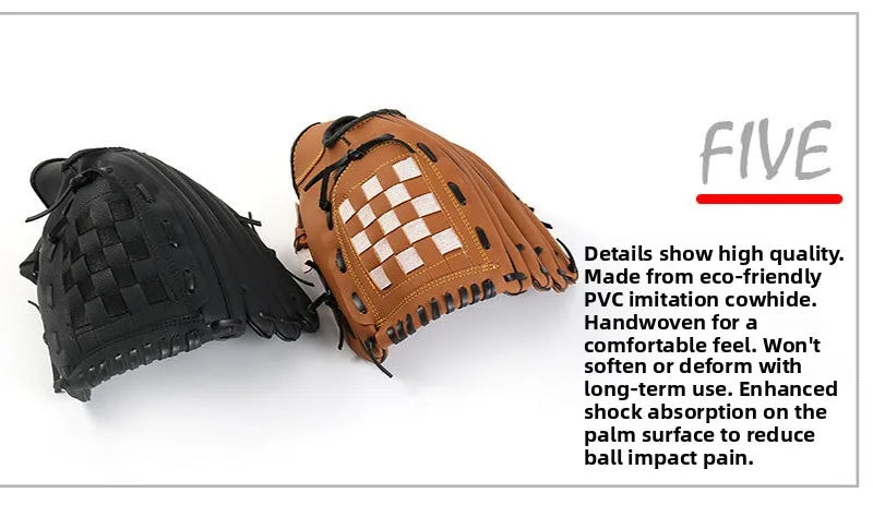Baseball Gloves PVC PU for Children And Adults Youth Team Building Quality Extension Props Baseball Catching Gloves