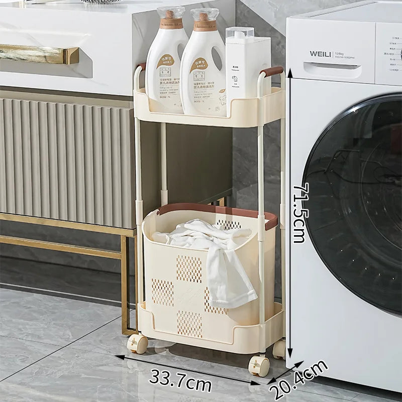 Multi-Functional Laundry Hamper for Home - Large Movable Clothes Basket with Storage Shelf, Bathroom Organizer & Sorting Rack