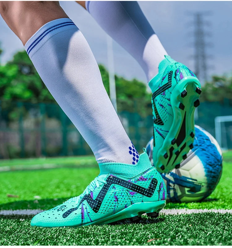 Men's Soccer Cleats Football Cleats for Mens Big Boys Mid-Top Spikes FG/TF Shoes for Youth Professional Training Turf Sneaker