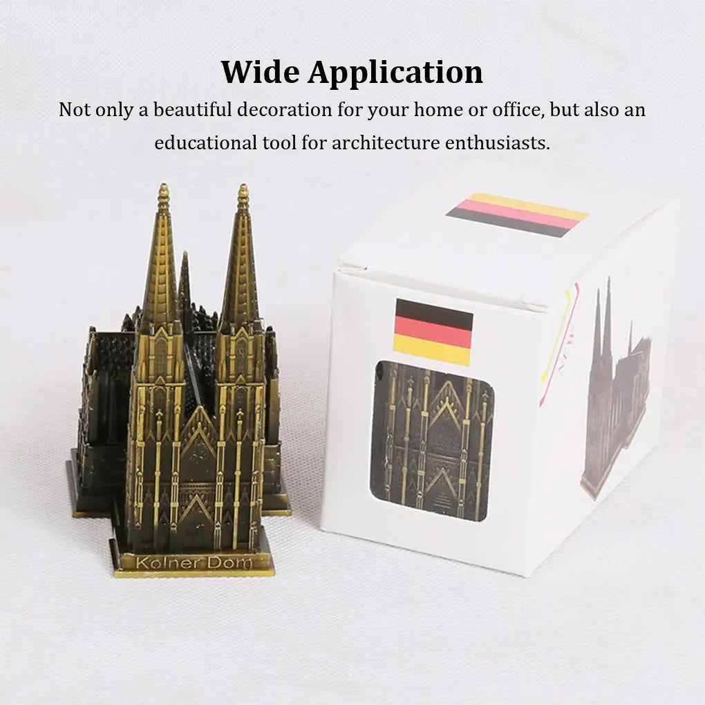 Cologne Cathedral Model Alloy Germany Landmark of the City Architecture Model Cologne Cathedral Craft Ornament 7x11.8x12.4 cm