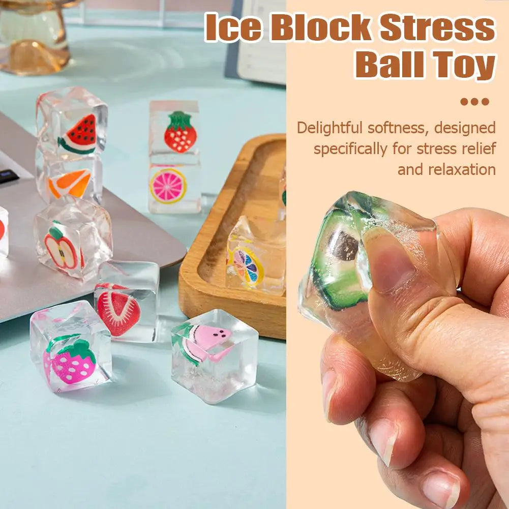 TPR Fruit Squishy Toys 6 Pack Sensory Stress Relief Fidget Toys for Kids Adults Desk Decor Party Favors Soft Squeeze Ball