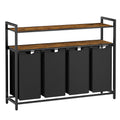 Laundry Hamper with 4 Pull-Out and Removable Laundry Bags Laundry Basket with Shelf