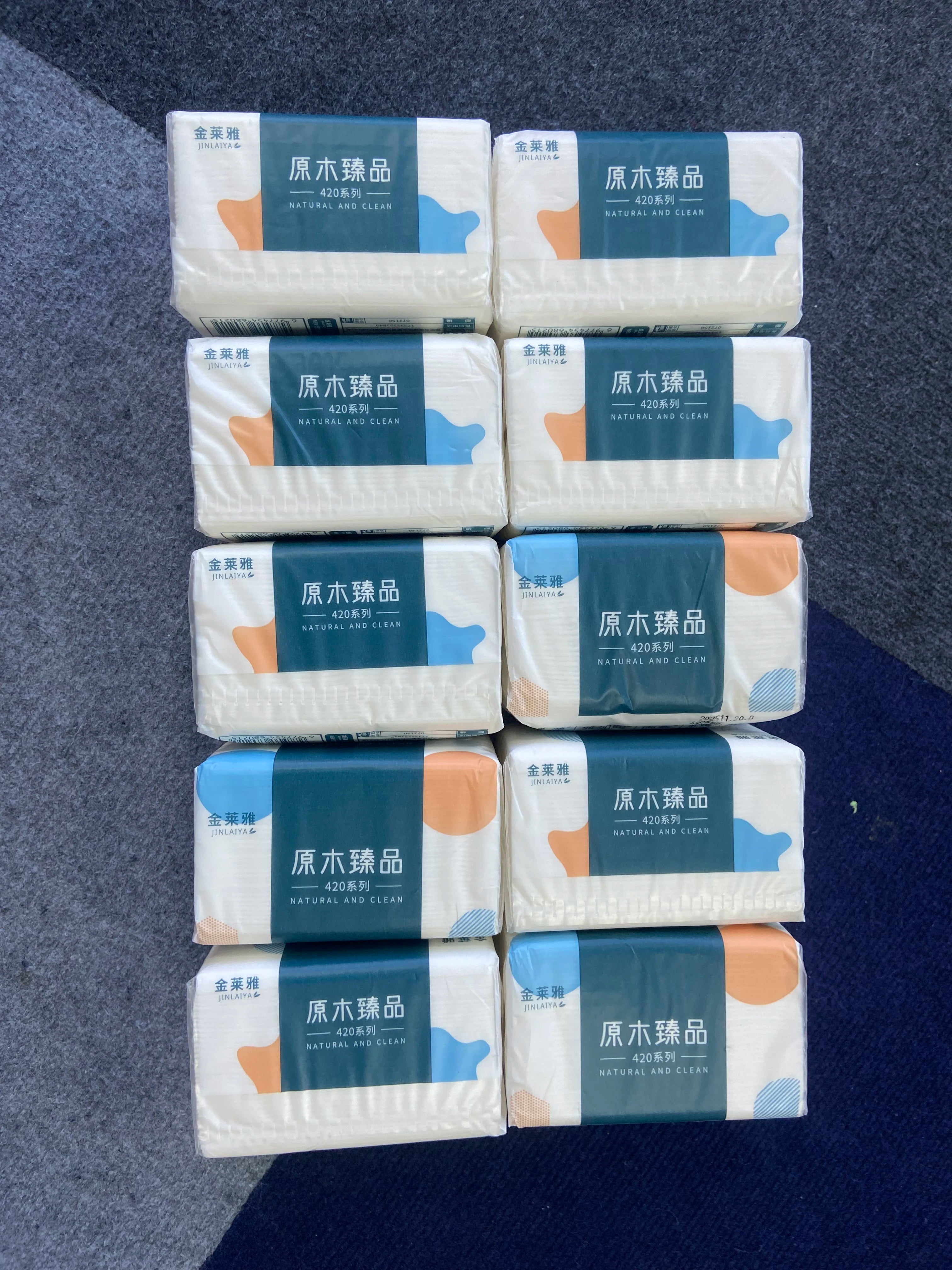 10 Packs Wholesale Eco Friendly Portable No Fluorescent Virgin Wooden Pulp Tissue Soft Comfortable 5 Ply Facial Tissue Paper