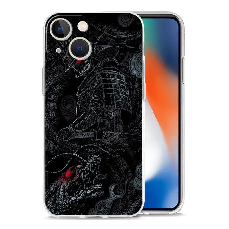Phone Case For iPhone 17 Cases iPhone Air 16 15 12 13 14 Pro Max 7 8 Plus 16Pro iPhone11 Soft Cover Japanese Samurai Art