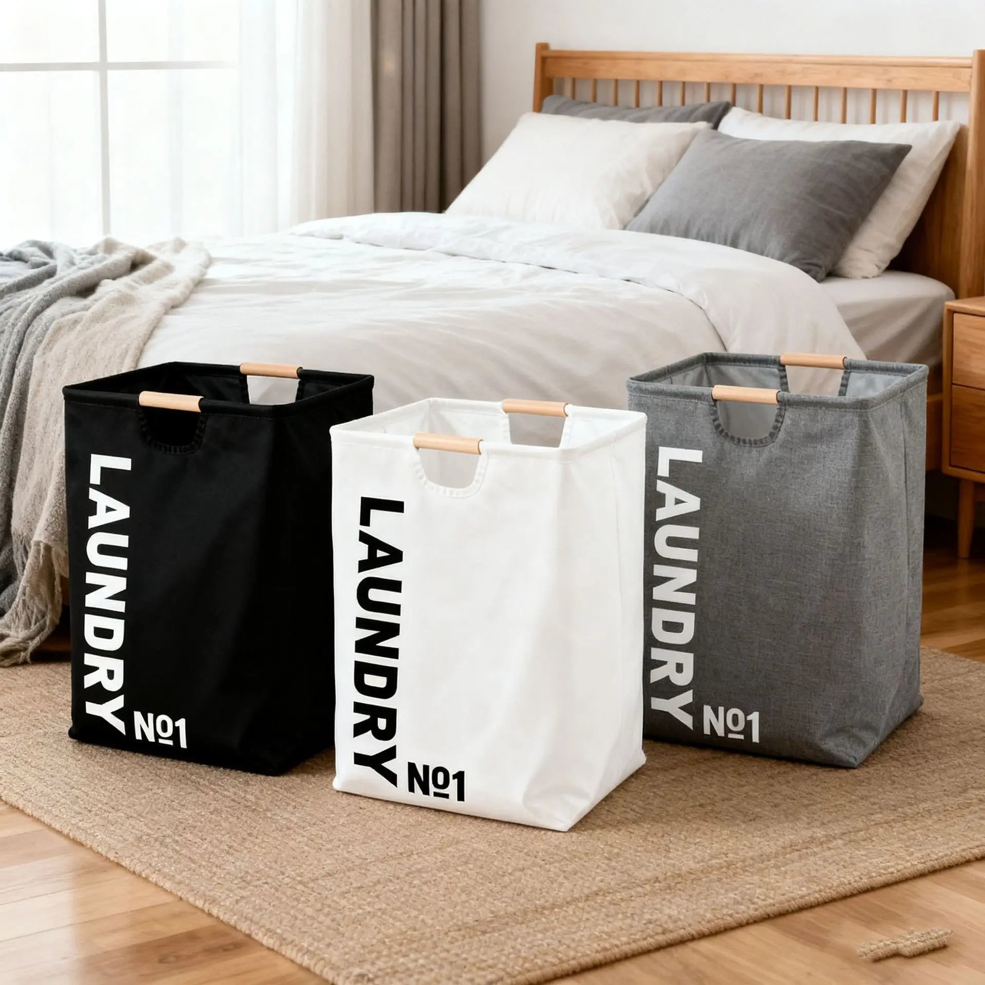Large Laundry Hamper Clothes Hamper for Laundry Foldable Laundry Basket with Handle Cotton Fabric Storage Bin for Clothes Toys