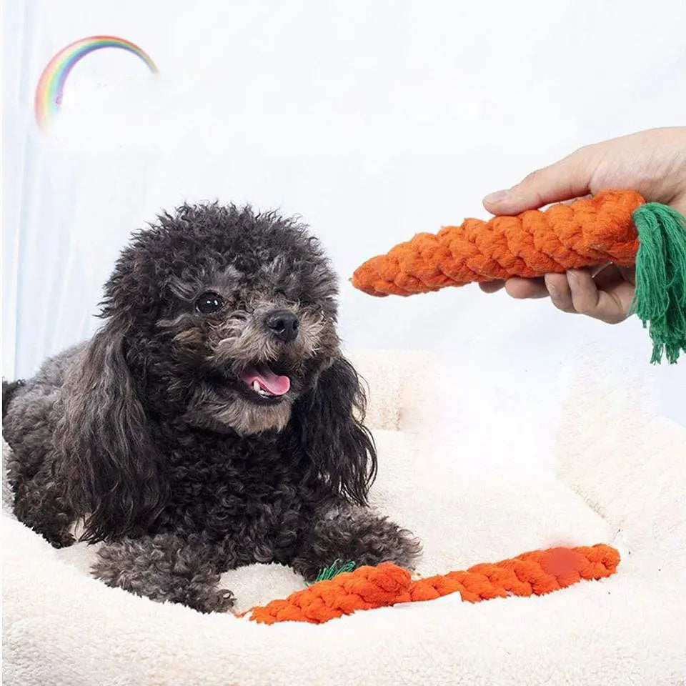 1/2/3Pcs Carrot Dog Bite Rope Pet Dog Toys Safe Durable Bite Dog Chew Toys Resistant Puppy Molar Cleaning Teeth Cotton Rope