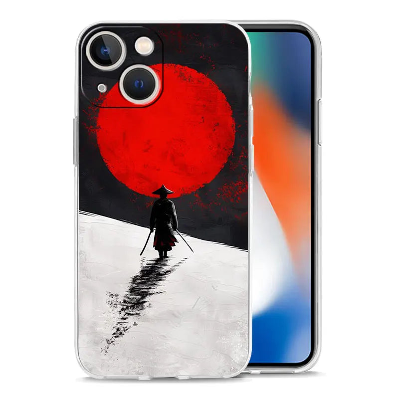 Phone Case For iPhone 17 Cases iPhone Air 16 15 12 13 14 Pro Max 7 8 Plus 16Pro iPhone11 Soft Cover Japanese Samurai Art