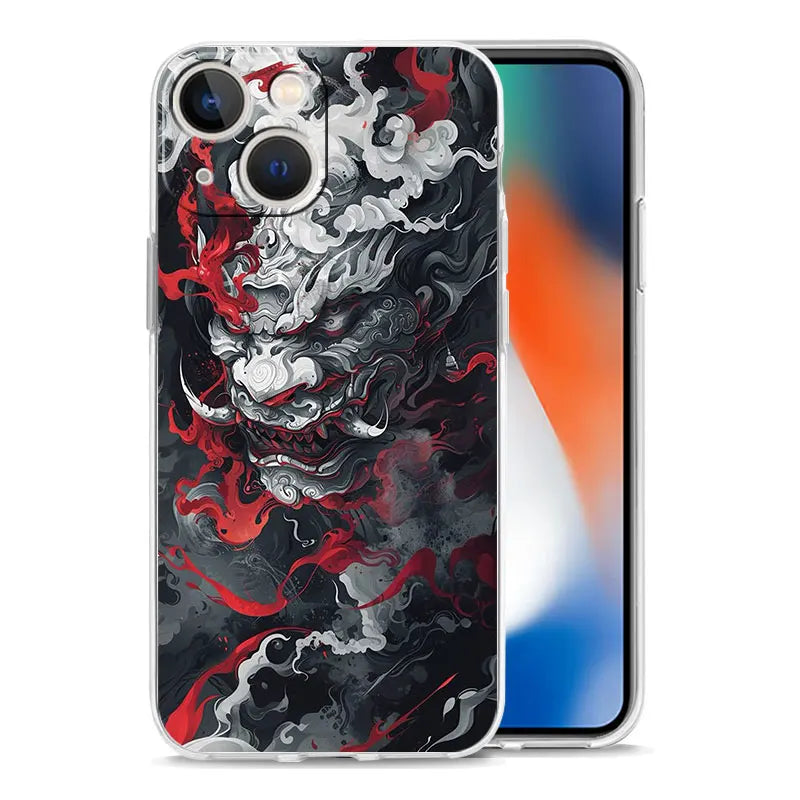 Phone Case For iPhone 17 Cases iPhone Air 16 15 12 13 14 Pro Max 7 8 Plus 16Pro iPhone11 Soft Cover Japanese Samurai Art