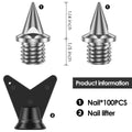 100Pcs Track Spikes Set Steel Wear Resistant Shoe Spikes Replacement Anti Slip Lightweight Sneakers Running Hiking Spikes