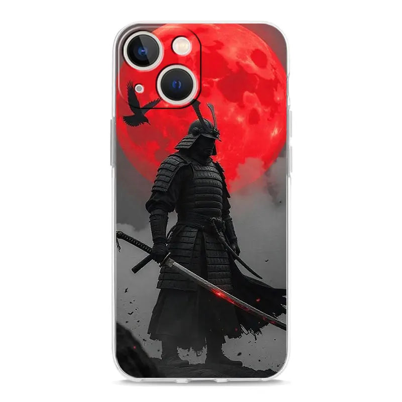 Phone Case For iPhone 17 Cases iPhone Air 16 15 12 13 14 Pro Max 7 8 Plus 16Pro iPhone11 Soft Cover Japanese Samurai Art