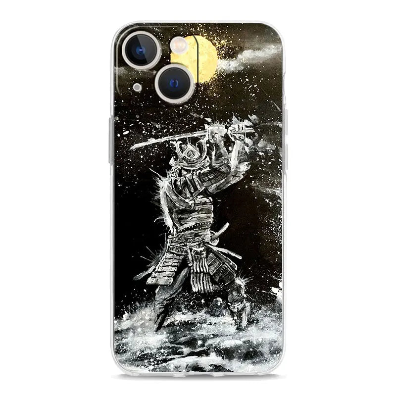 Phone Case For iPhone 17 Cases iPhone Air 16 15 12 13 14 Pro Max 7 8 Plus 16Pro iPhone11 Soft Cover Japanese Samurai Art