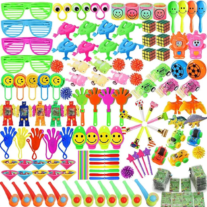 154/200Pcs Fidget Toys Multiple Toy Pack for Kids Birthday Party Xmas Gift Toy Pack Assortment Children's Favorite Party Toy Set