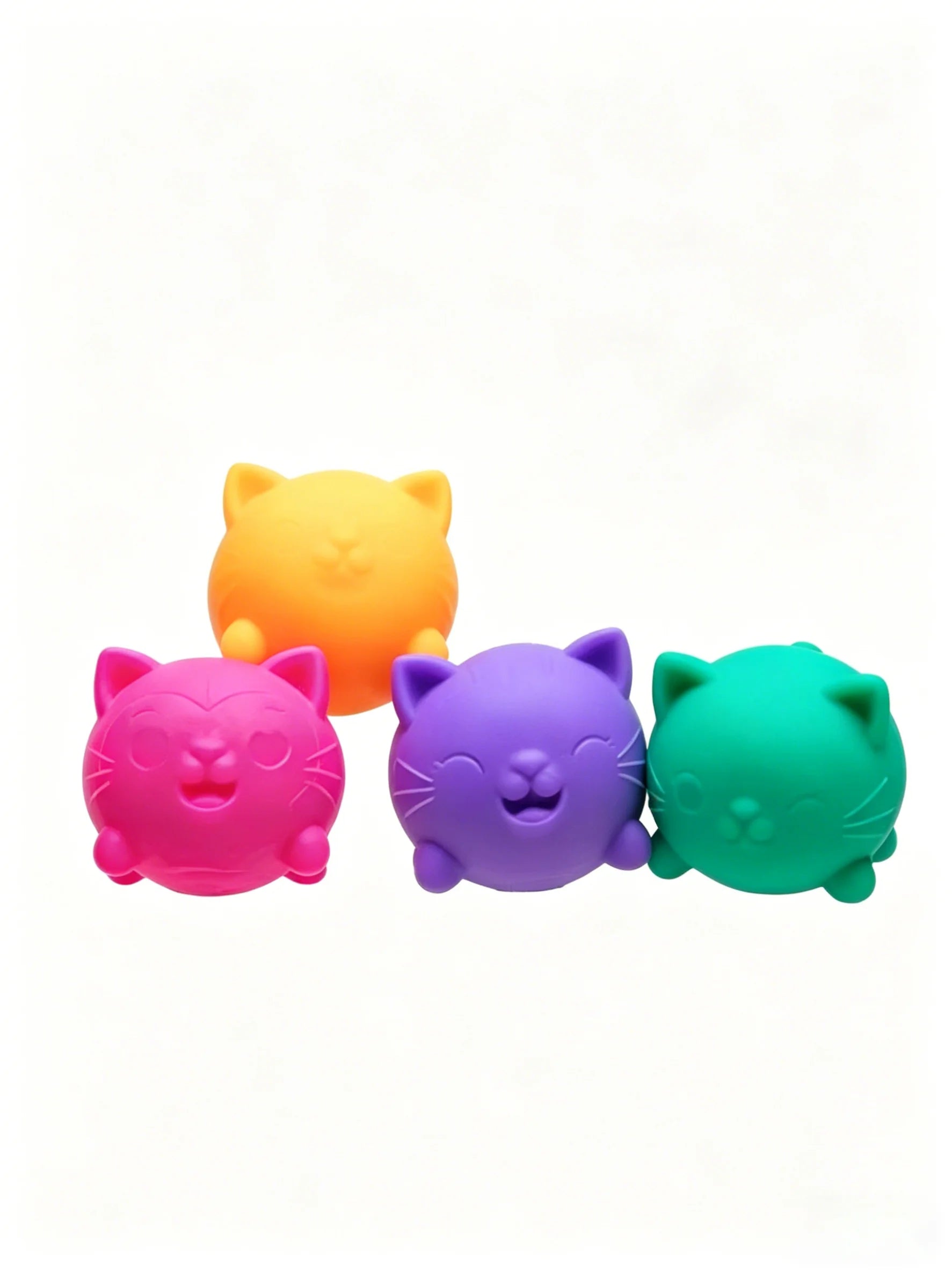 NeeDoh Teenie Cool Cats 4 Pack Adorable Mini Cat Fidget Toys Soft Squishy Stress Relief Sensory Squeeze Toys