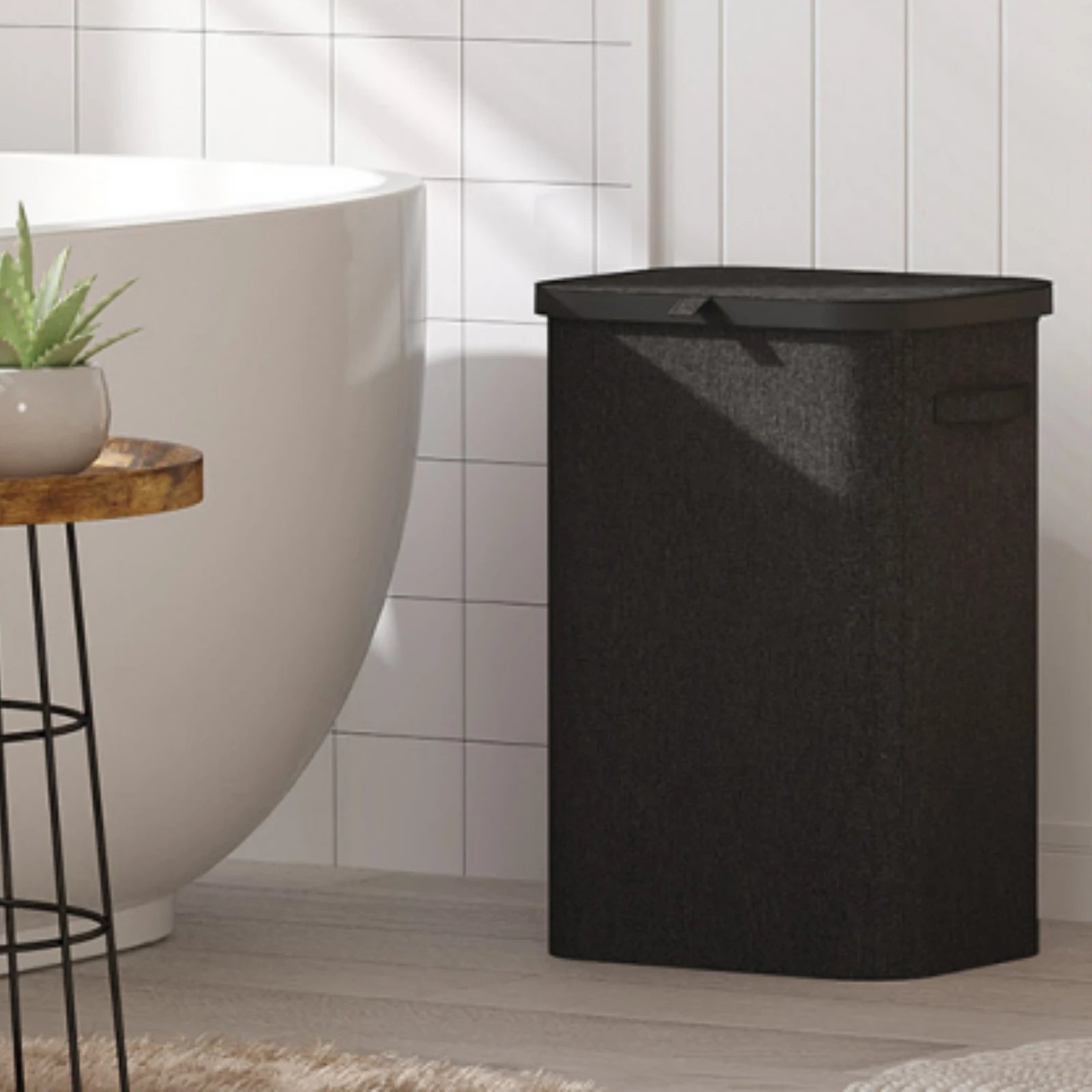85L Laundry Hamper with Handles Inner Bag Plastic Frame Good Support Large Capacity Dirty Clothes Basket