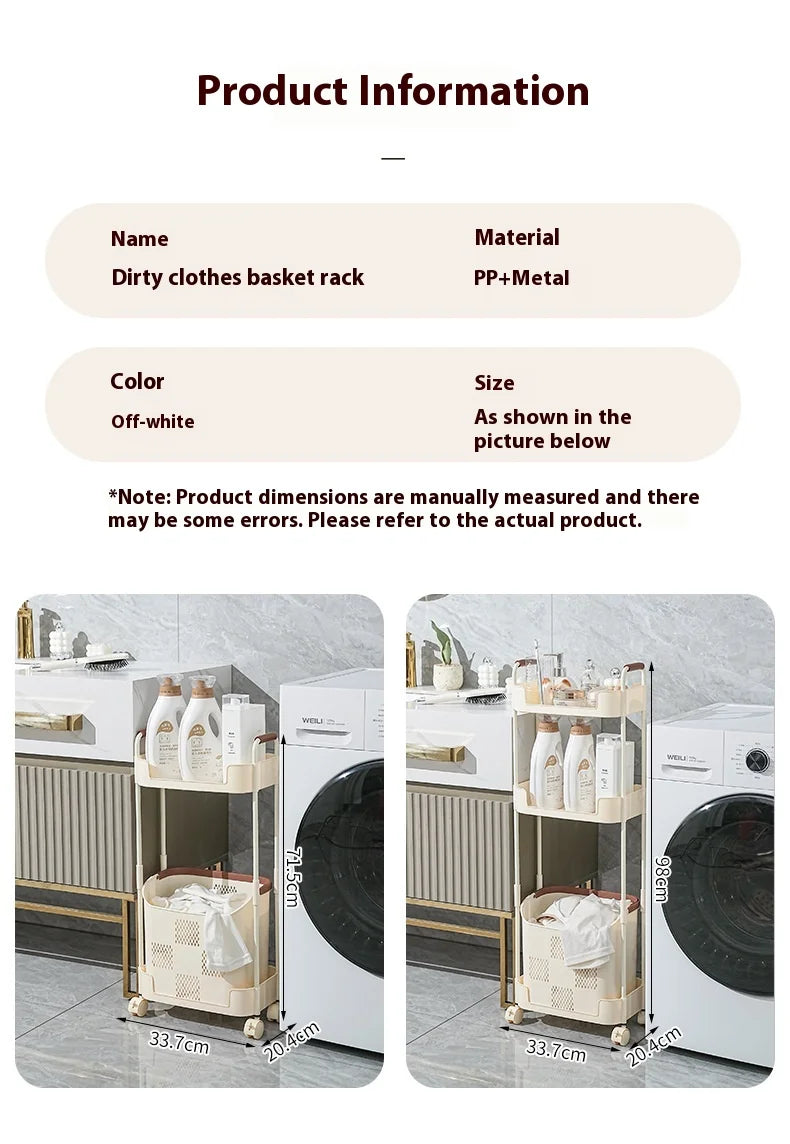 Multi-Functional Laundry Hamper for Home - Large Movable Clothes Basket with Storage Shelf, Bathroom Organizer & Sorting Rack