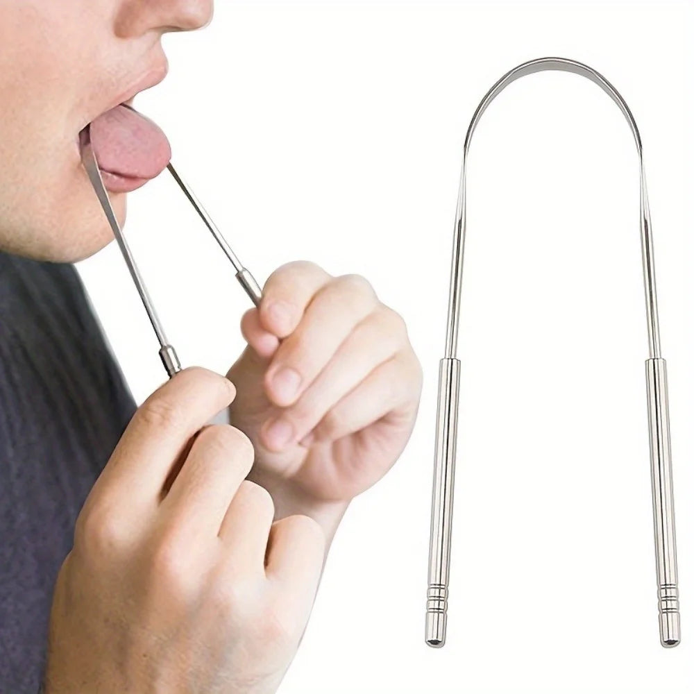 1pc U-Shaped Tongue Cleaner Tongue Scraper Stainless Steel Oral Cleaning Tongue Brush, Personal Care Christmas Gift