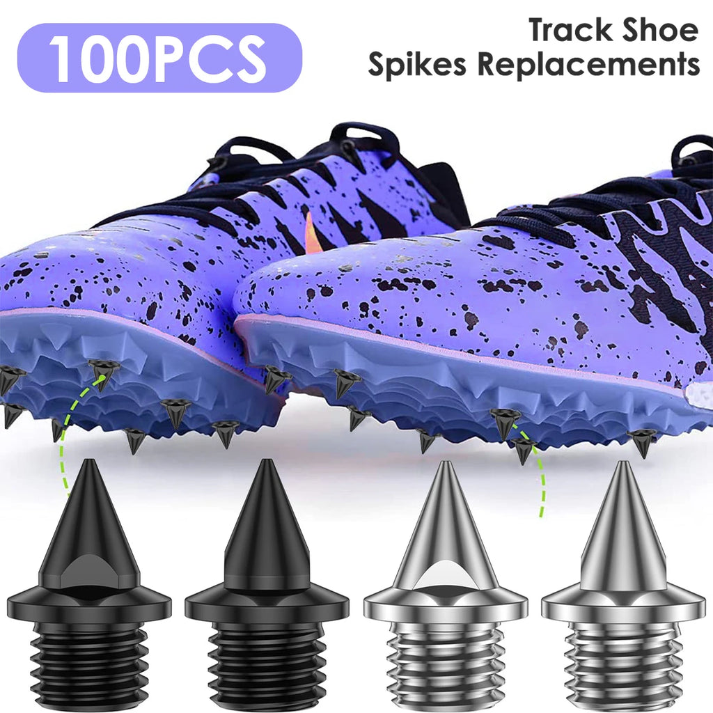 100Pcs Track Spikes Set Steel Wear Resistant Shoe Spikes Replacement Anti Slip Lightweight Sneakers Running Hiking Spikes