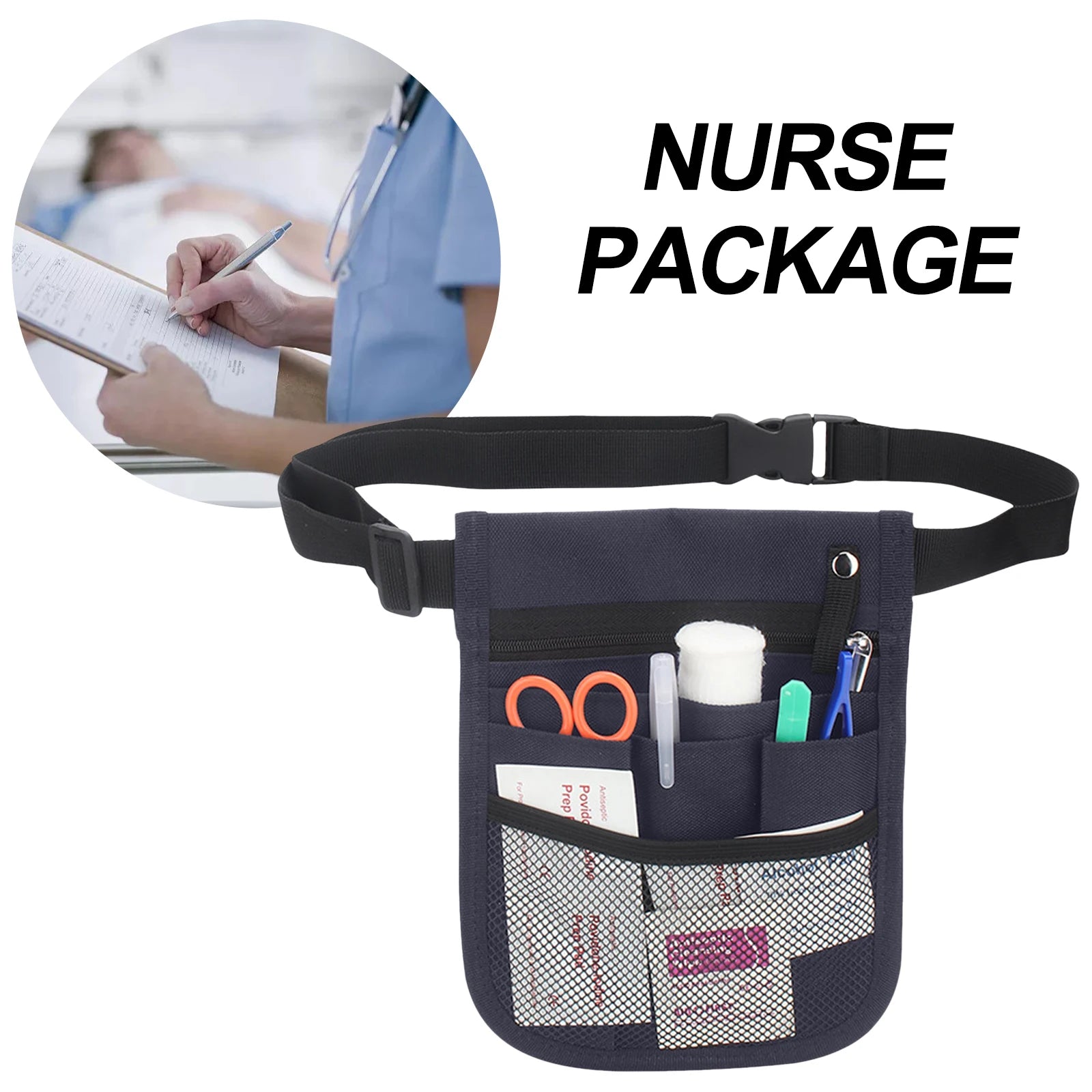 Nurse Fanny Pack Stethoscopes Durable Emergency Supplies Medical Gear Pocket Multiple Pockets Nurse Tool Waist Bag Vet Nurse