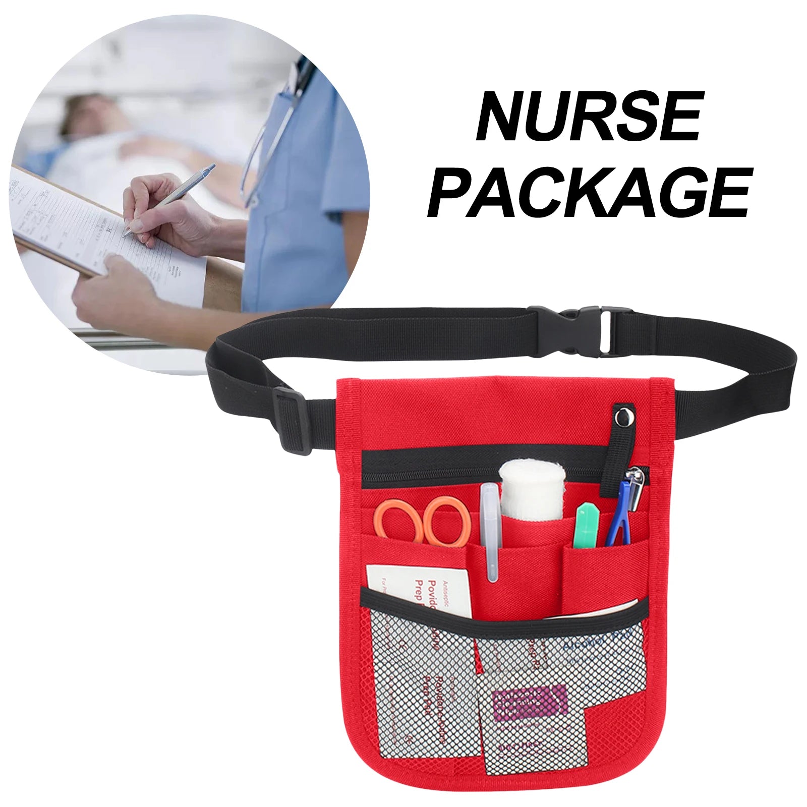 Nurse Fanny Pack Stethoscopes Durable Emergency Supplies Medical Gear Pocket Multiple Pockets Nurse Tool Waist Bag Vet Nurse