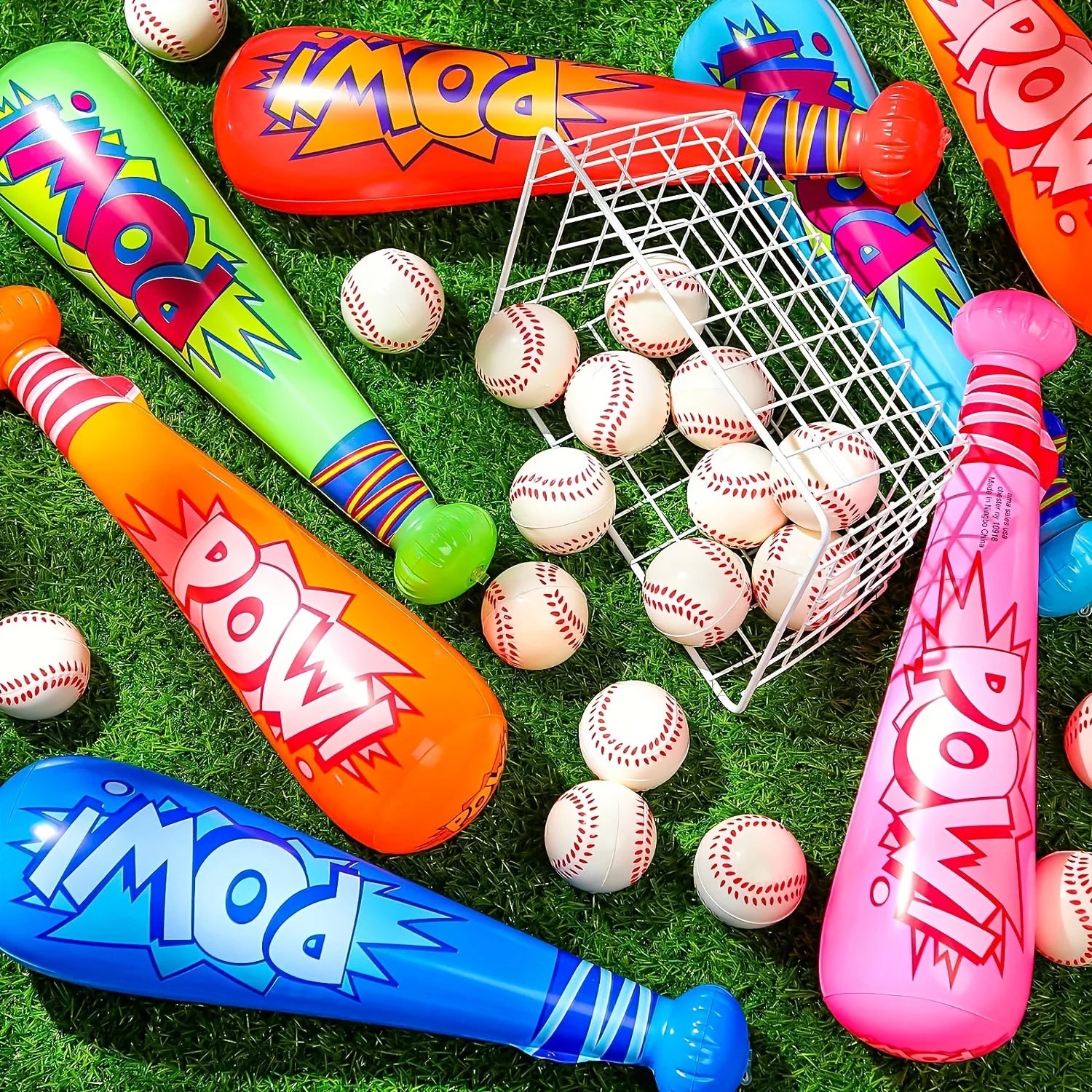 6/12Pcs Pow Inflatable Baseball Bats 17 Inch Inflatable Toy Bats for Kids Baseball Party Decoration Favor Beach And Pool Toys