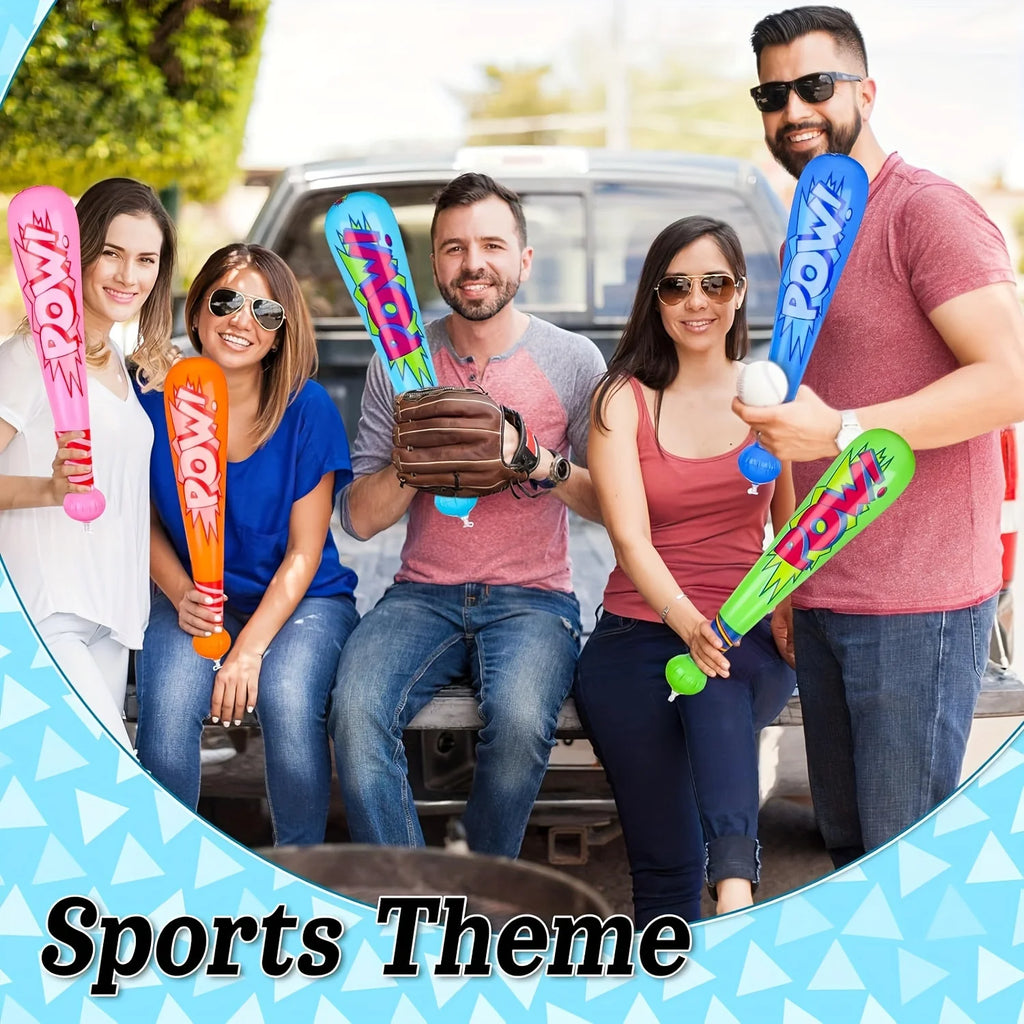 6/12Pcs Pow Inflatable Baseball Bats 17 Inch Inflatable Toy Bats for Kids Baseball Party Decoration Favor Beach And Pool Toys