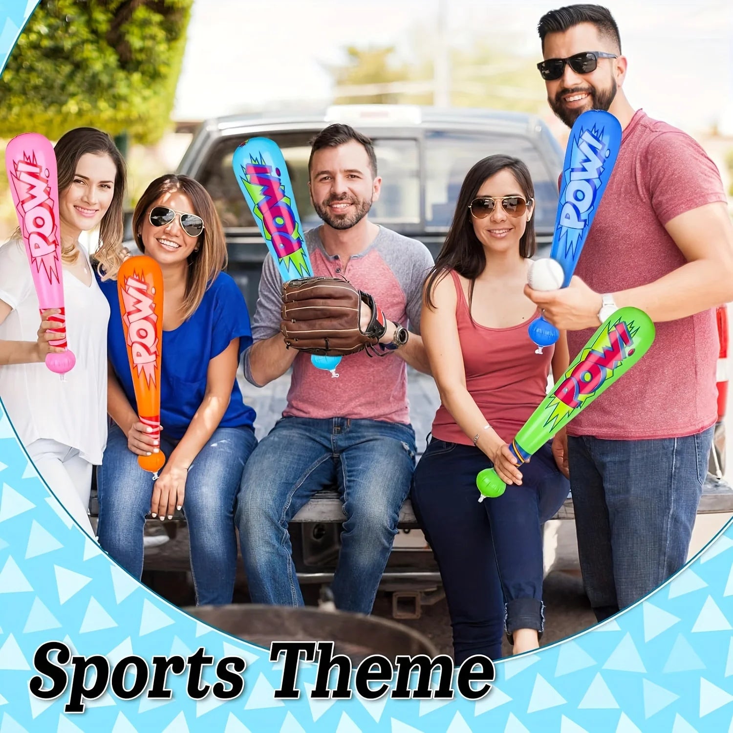 6/12Pcs Pow Inflatable Baseball Bats 17 Inch Inflatable Toy Bats for Kids Baseball Party Decoration Favor Beach And Pool Toys