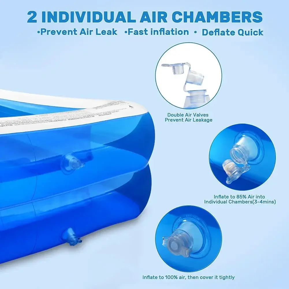 3M/2.6M/2M Inflatable Swimming Pool Children's Adult PVC Large Family Party Pools Outdoor Pool Thickened Baby Play Pool Toys