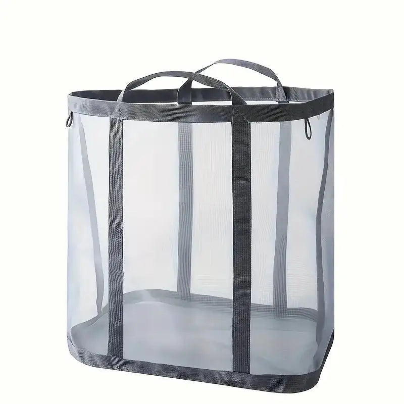Laundry Hamper Nylon Mesh Laundry Basket Suitable for Bedroom Bathroom  Portable Independent Foldable Dirty Clothes Storage Bag