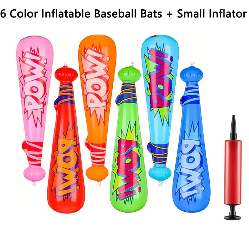6/12Pcs Pow Inflatable Baseball Bats 17 Inch Inflatable Toy Bats for Kids Baseball Party Decoration Favor Beach And Pool Toys