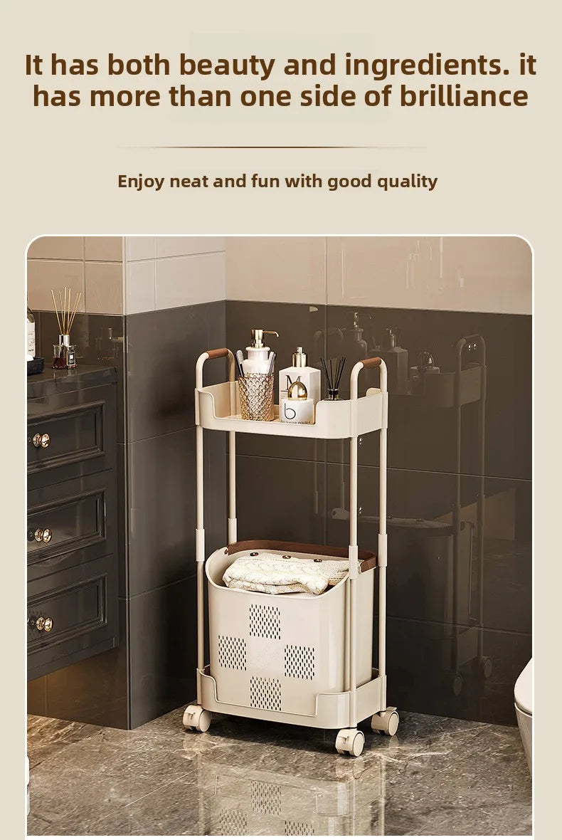Multi-Functional Laundry Hamper for Home - Large Movable Clothes Basket with Storage Shelf, Bathroom Organizer & Sorting Rack